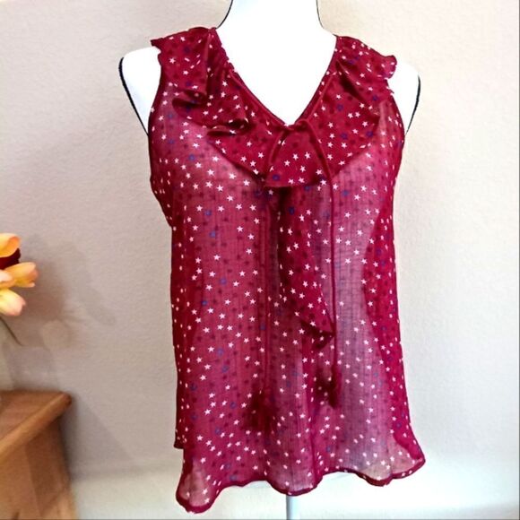 No Boundaries Burgundy Sleeveless blouse - Picture 1 of 8